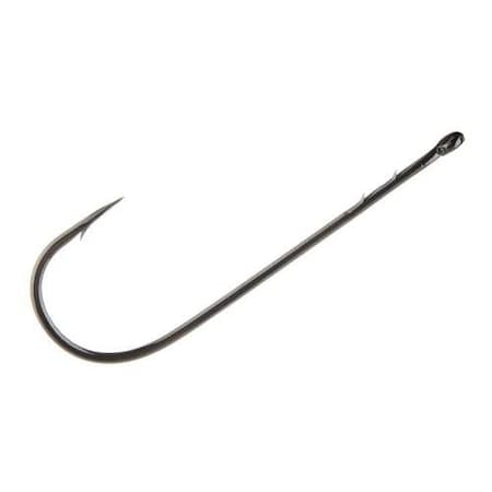 Owner Straight Shank Worm Hook With Cutting Point, Size 30 Round Bend, Black Chrome, 5Pk 5100-131